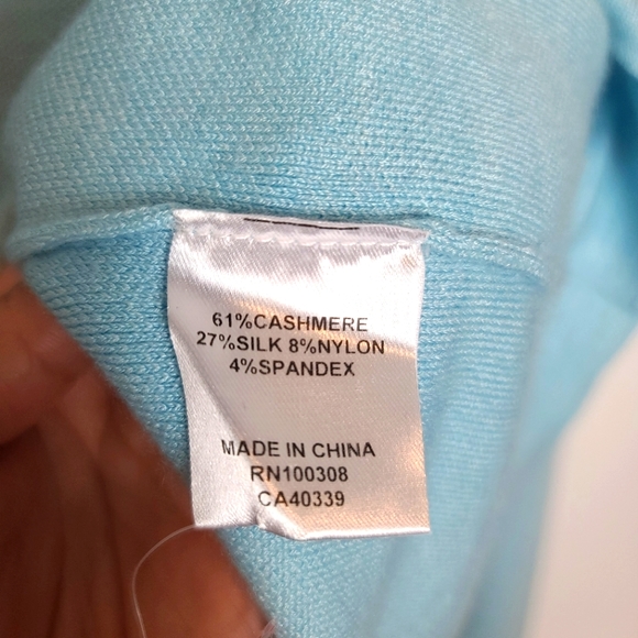 PETER MILLAR Crown Crafted Men's Victory Cashmere-Silk Quarter-Zip Blue … - Picture 9 of 11